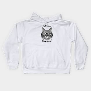 Cat know feminist perfect cat design Kids Hoodie